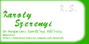 karoly szerenyi business card